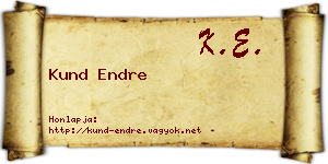 Kund Endre névjegykártya